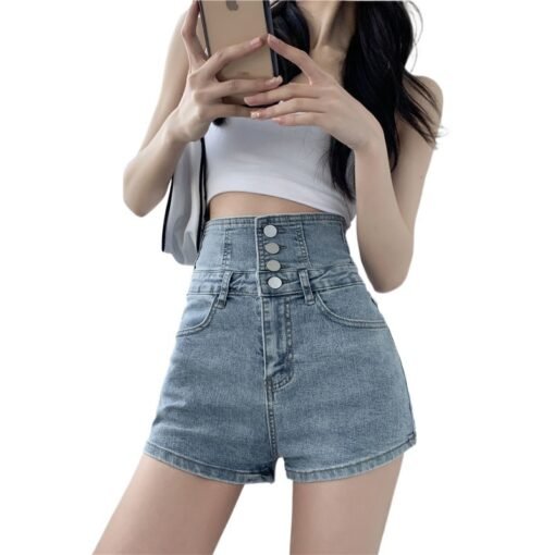 Summer High Waist Denim Rope Shorts For Women - Image 6