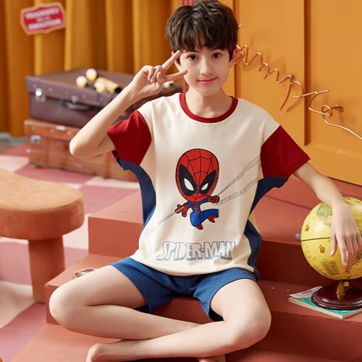 Vapetix 8 yards-14 yards  Cotton Children's Pajamas Summer Short-sleeved Shorts Pullover Cartoon Home Clothes suit - Image 5