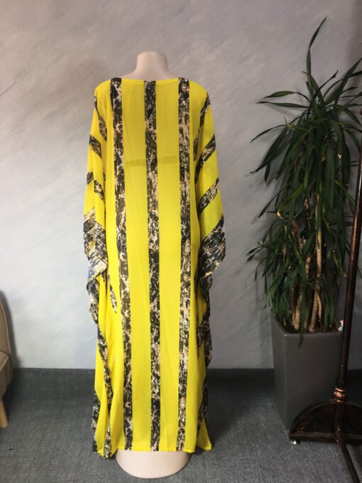 Vapetix One size fits all-One size fits all  Cross-border source chiffon loose round neck large bat sleeve belt digital printing comfortable and - 图片 6