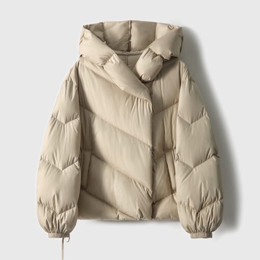 Hooded Small Puffer Jacket Coat - Image 3