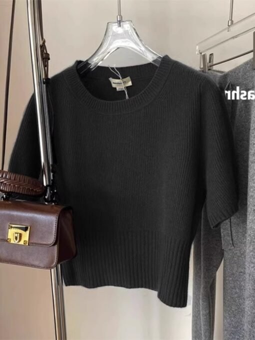 Soft Glutinous Inner Wear Sweater Puff Sleeve Short - Obrázek 9