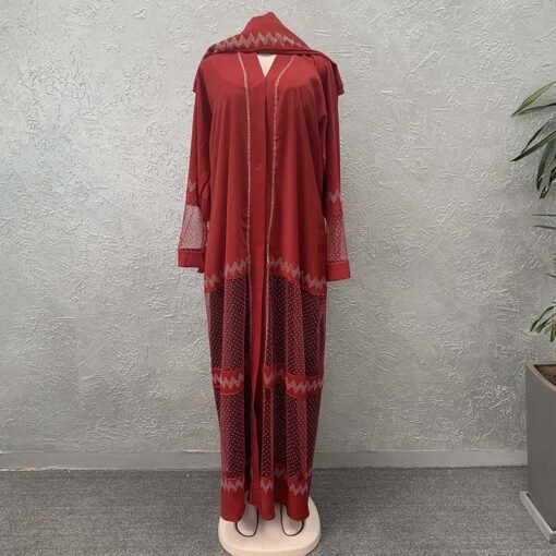 Vapetix XXL-XXXL  Loose mesh stitching woven dress heavy drilling foreign trade supply - 图片 2