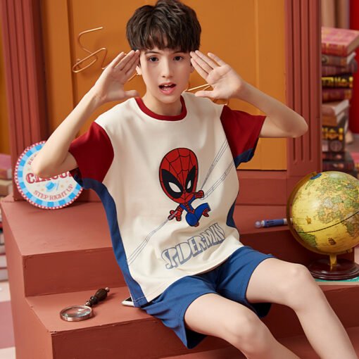 Vapetix 8 yards-14 yards  Cotton Children's Pajamas Summer Short-sleeved Shorts Pullover Cartoon Home Clothes suit
