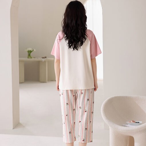 Vapetix M-XXXL  Kaxin Summer New Cartoon Printed Short-sleeved Cropped Pants Two-piece Set 6040 Combed Cotton Loose