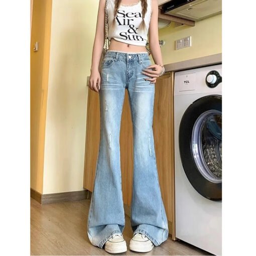 Vapetix XS-2XL  Hot Girls Low Waisted Y2K Lace Micro-Lace Jeans Women 2025 Spring and Summer New American Style lig - Image 5