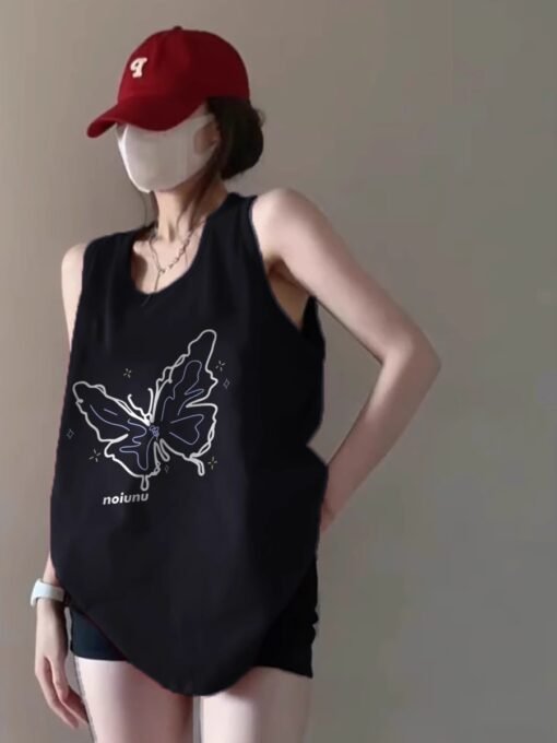 Vapetix M-3XL  (Official Figure 200g Pure Cotton) Summer plus size Loose Mid-length dress chubby girl Vest T-shirt – Bild 5