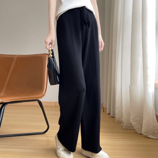 Autumn And Winter New High Waist Loose And Slimming Knitted Trousers - Image 10