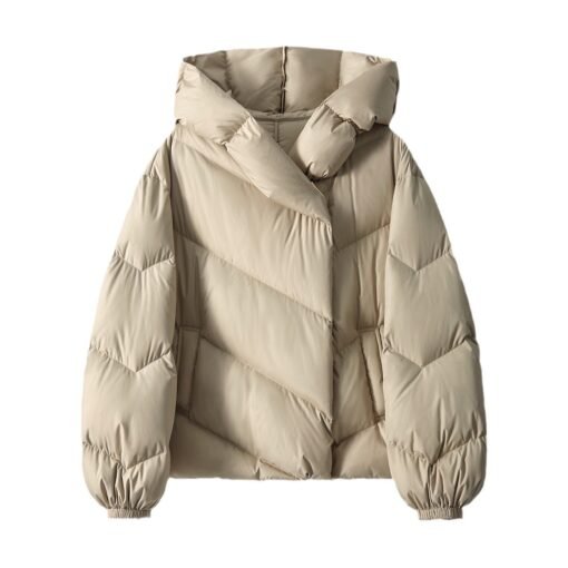 Hooded Small Puffer Jacket Coat - Image 7