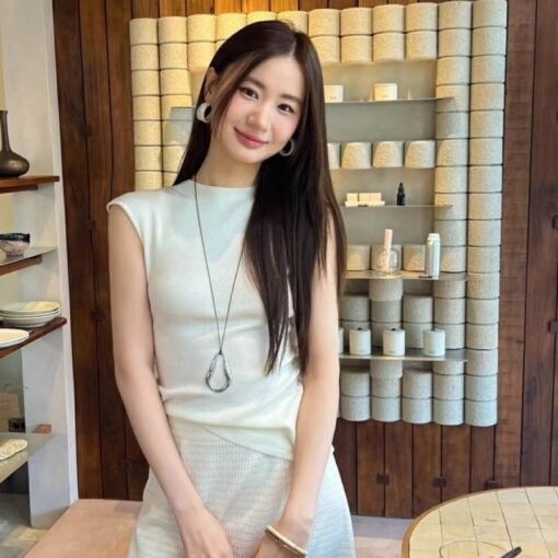Vapetix One size fits all-One size fits all  2025 Early Spring New Korean Style Design Sense Chic Hollow Sleeveless Sweater Niche Pure Desire Sl - 图片 6