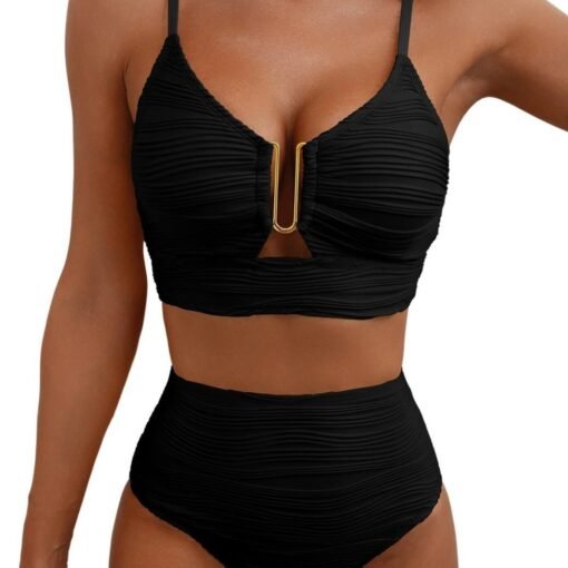 Bikini V-neck Hollow Swimsuit High Waist Women - Image 5