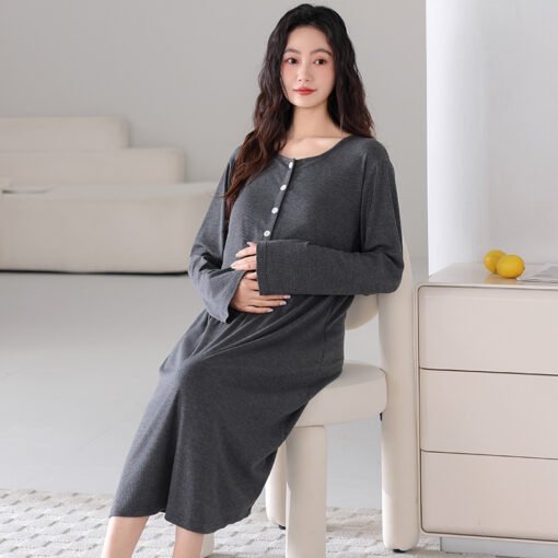 Vapetix 160(M)-175(XXL)  2025 Summer New 7030 Modal Colored Cotton Thread Belt Chest Pad Pullover Long Sleeve Moon Dress Sle - Image 3