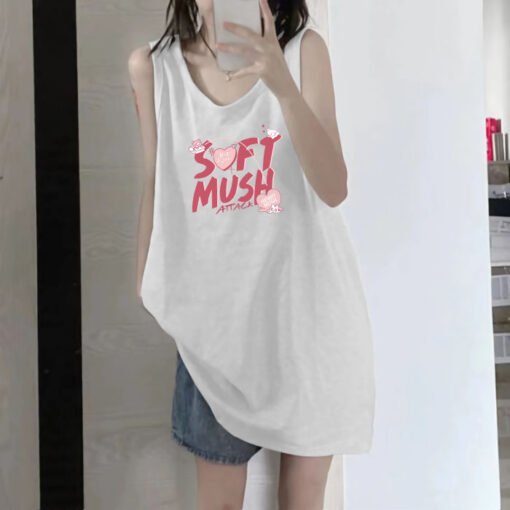 Vapetix M-3XL  (Official Figure 200g Pure Cotton) Summer plus size Loose Mid-length dress chubby girl Vest T-shirt - Image 4