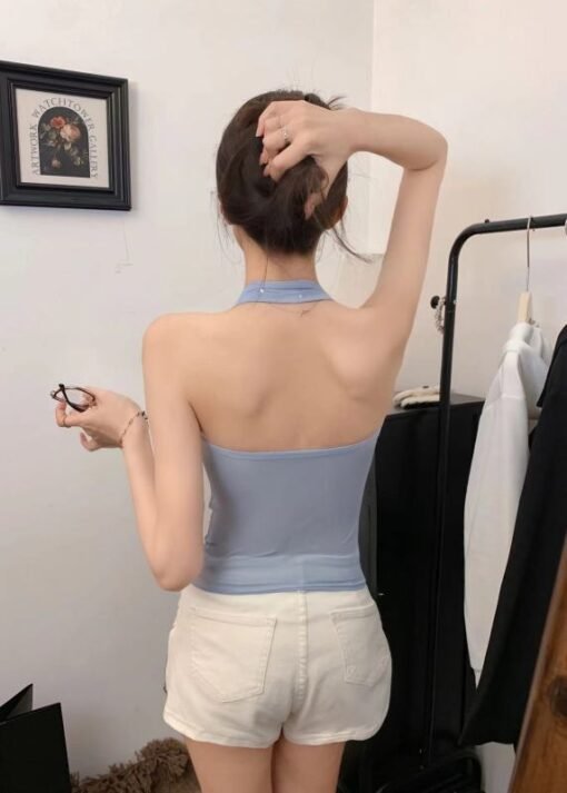Vapetix One size fits all-One size fits all  Hot Girl Design Sense Mesh Hot Drilling Camisole Women's Summer New Niche Sexy Slim Fit Foreign Sty - 图片 5