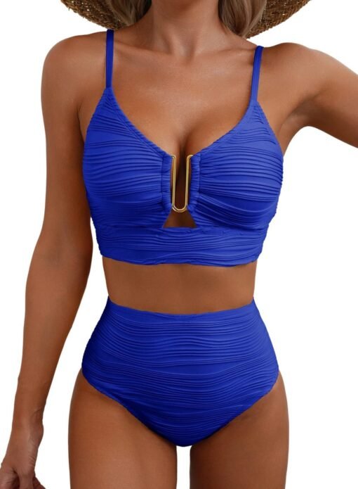 Bikini V-neck Hollow Swimsuit High Waist Women - Image 7