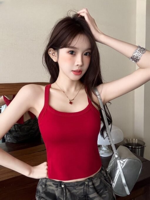 Vapetix One size fits all-One size fits all  ~ Spice Girls Beautiful Back Camisole Irregular Design Sense Wearing One-piece Cup Base Jacket - 图片 5