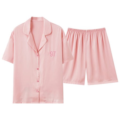 Vapetix M-  [Ice and Snow Silk] Summer Ice Silk Pajamas Couple Pajamas Thin Cool Silk-like Men's and Women's Ho