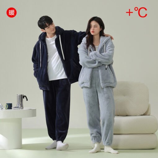 Vapetix M 【 Soft and fluffy Noble Consort velvet 】-  [soft velvet] autumn and winter couple pajamas women coral velvet padded men's flannel home clothes