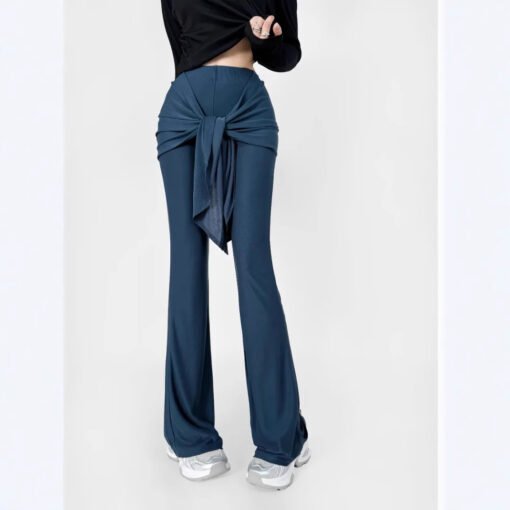 Vapetix S-L  American Spice Girl Fake Two-piece Double-layer Lace-up Hip Pants Women's Spring and Autumn Slimmin - Image 2