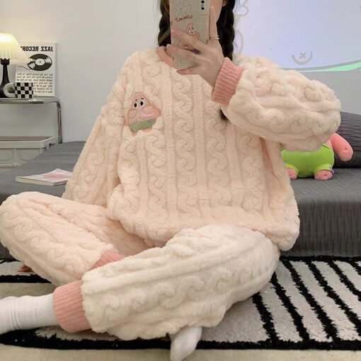 Vapetix M-XXL  Coral Velvet Pajamas Women's Autumn and Winter fleece-lined Thickened Warm Internet Popular New Arr - Image 5