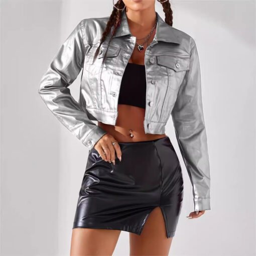 Women Fashion Street Style Coated Jacket - Image 3