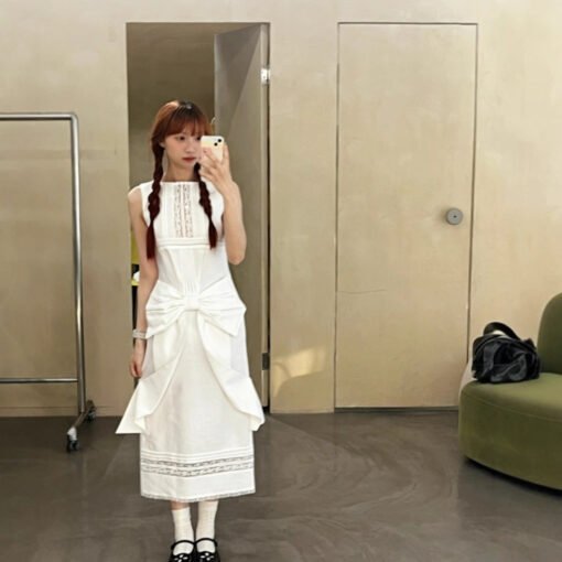 Vapetix S-L  Yu Shuxin with ju good-looking dress 2025 new sweet high-end design bow strap dress