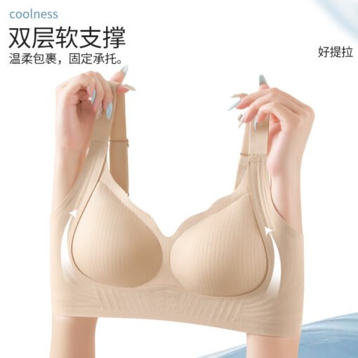 Vapetix M【75A 75B 70C】-2XL【90A 90B 85C 85D】  Thin seamless comfortable naked anti-sagging breathable underwear women's soft support pull-up clos - 图片 2