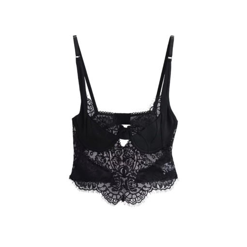 Vapetix S-L  American Style Spice Girl Sexy Eyelash Lace Small Camisole Women's Summer Pure Wearing Outer Wear S - 图片 3