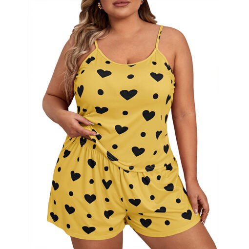 Vapetix 1XL-5XL  European and American Cross-border temu plus size Sexy Sling Sling suit Enlarge Fat Woman Pajamas W - 图片 2