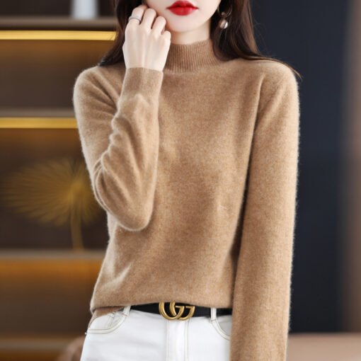 Vapetix Within S 95-XXL 135-150  Seamless One-piece Half-turtleneck Women's Andy Velvet Sweater Autumn and Winter New Classic Solid - 图片 2