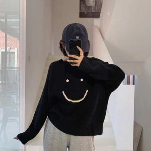 Vapetix One size fits all-One size fits all  Japanese New Korean Women's Autumn and Winter New Loose Outer Wear Round Neck Pullover Sweater Wome