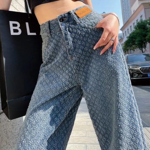 Vapetix 26 [80-90 pounds]-34 [160-170 pounds]  New Wide Leg Jeans Women's 2025 Spring and Autumn plus size High Waist Casual Loose Wide Leg Straig - 图片 2