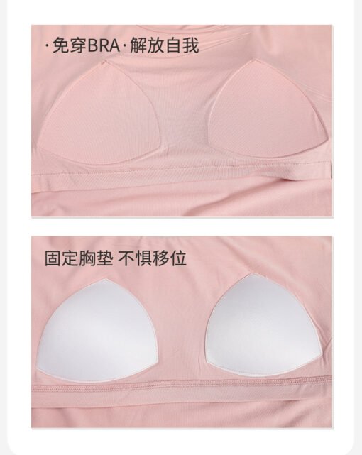 Vapetix M-XXL  Women's Summer Modal Thin Short-sleeved Sweet Cute Student Anti-bump Nightdress with Chest Pad - 图片 3