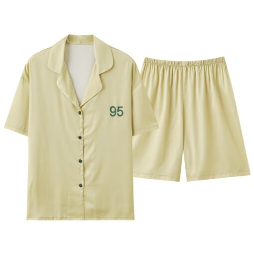Vapetix M [Cool Silk Skating Snow Silk]-XXL [Cool Silk Skating Snow Silk]  [Ice and Snow Silk] Spring and Summer Ice Silk Pajamas Women's Thin Cool Short-sleeved Silk Pajamas - 图片 3