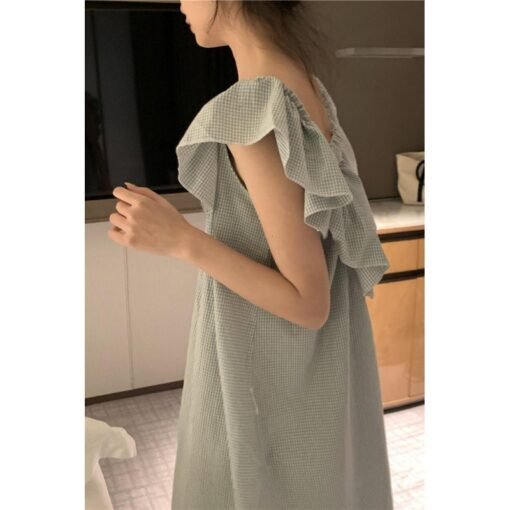 Vapetix One size fits all-One size fits all  South Korea Ins Women's Foreign Trade Korean Style Sweet Sexy Hollow Backless V Ruffled French Styl – Bild 3
