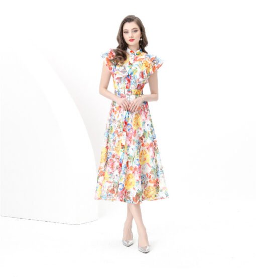Vapetix S-2XL  Europe and the United States cross-border export women's 2025 new vintage lace stand collar waist s - 图片 4