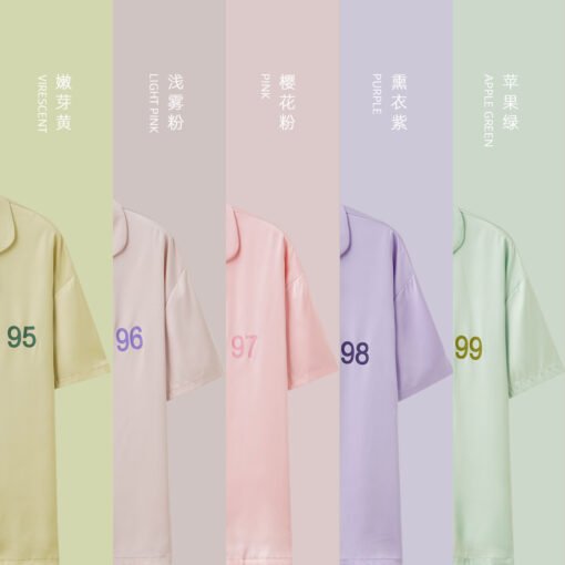 Vapetix M-  [Ice and Snow Silk] Summer Ice Silk Pajamas Couple Pajamas Thin Cool Silk-like Men's and Women's Ho - 图片 5