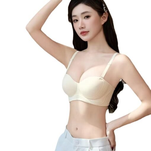 Vapetix 32/70AB-38/85B  Women's Strapless Non-slip Bra Underwear Women's Strapless Small Chest Rising Cup Chest-revealing S - 图片 2