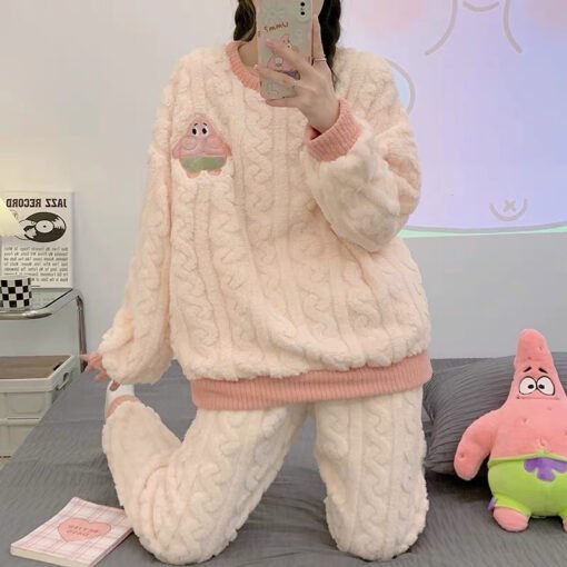 Vapetix M-XXL  Coral Velvet Pajamas Women's Autumn and Winter fleece-lined Thickened Warm Internet Popular New Arr - Image 6