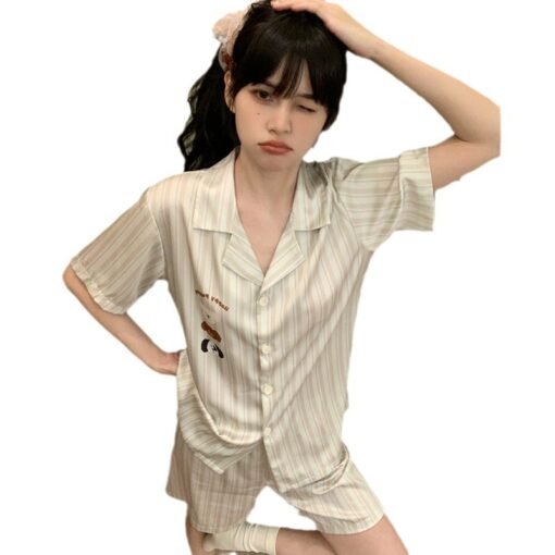Vapetix M-XL  Kindergarten puppy couple Japanese cartoon spring men and women summer ice silk short sleeve cool h - Image 5
