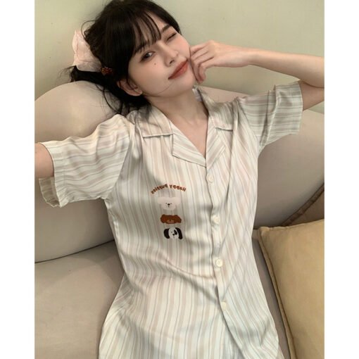Vapetix M-XL  Kindergarten puppy couple Japanese cartoon spring men and women summer ice silk short sleeve cool h - Image 6
