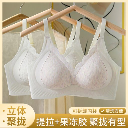 Vapetix M code (recommended 32/34ABC)-XXL code (recommended 40/90ABC)  Traceless Landing Naked Sense Underwear Fixed Cup Small Chest Push-up Anti-sagging Non-rimless Para - 图片 4