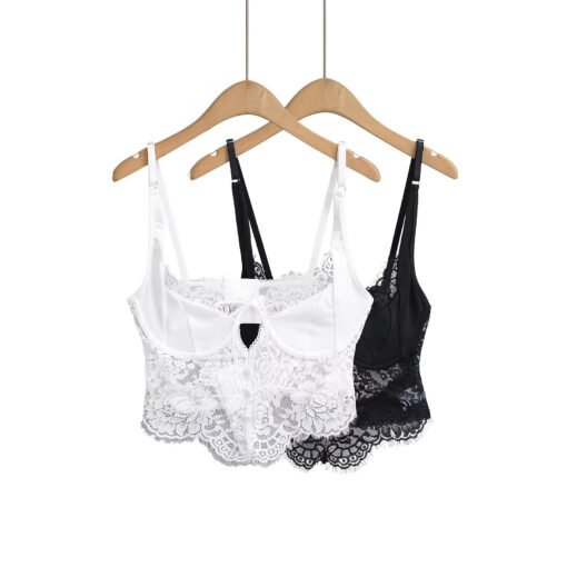 Vapetix S-L  American Style Spice Girl Sexy Eyelash Lace Small Camisole Women's Summer Pure Wearing Outer Wear S - 图片 5