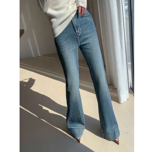 French Style Temperament Retro Washed Jeans For Women - Image 6