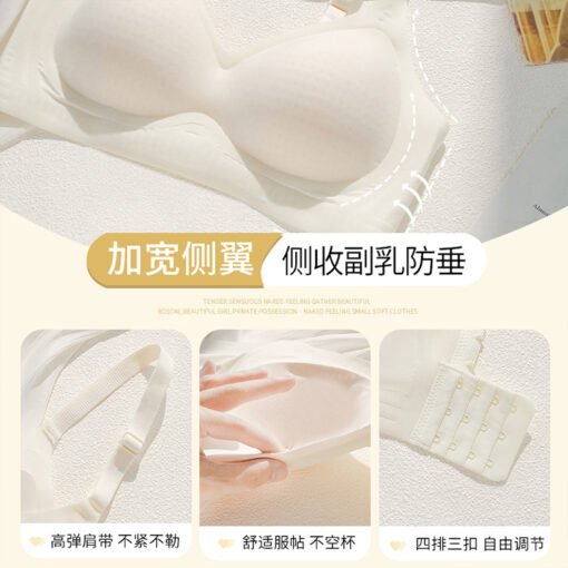 Vapetix M size [Recommended 80-100 kg 34/75BC]-3XL size [Recommended 160-180 kg 42/95BC]  Traceless Small Chest Gathering Breathable Sleep Sports Rings-Free Naked Underwear Women's Fixed Cu - Image 3