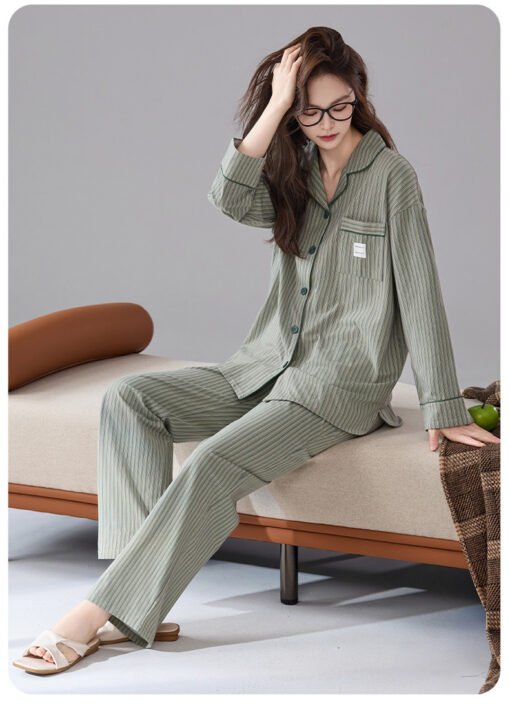 Vapetix M-XXL  7A Antibacterial Class A Pajamas Women's Super Soft Pure Cotton Casual Spring and Autumn Printed Lo - 图片 3