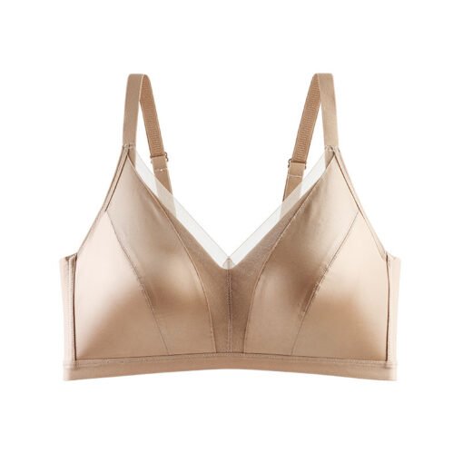 Vapetix M size 34/75ABC cup-2XL size 40/90ABC cup  Thin Cup Sexy French Bra Silk Satin Traceless Small Chest Push-up Comfortable Lace-up Anti-sagging - Image 4