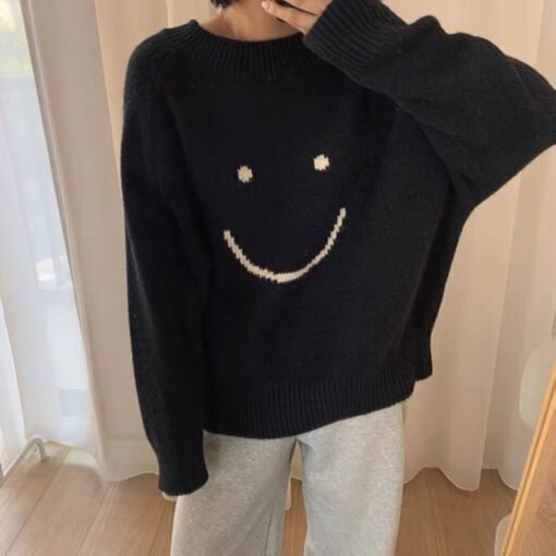 Vapetix One size fits all-One size fits all  Japanese New Korean Women's Autumn and Winter New Loose Outer Wear Round Neck Pullover Sweater Wome - 图片 3