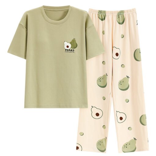 Vapetix M-XXXL  One-piece Pajamas with Chest Pad Women's Summer Cotton Short-sleeved Trousers Korean Style Cute Cas - 图片 3