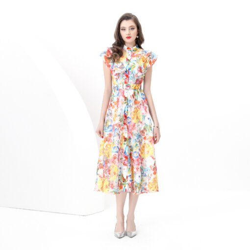 Vapetix S-2XL  Europe and the United States cross-border export women's 2025 new vintage lace stand collar waist s - 图片 6
