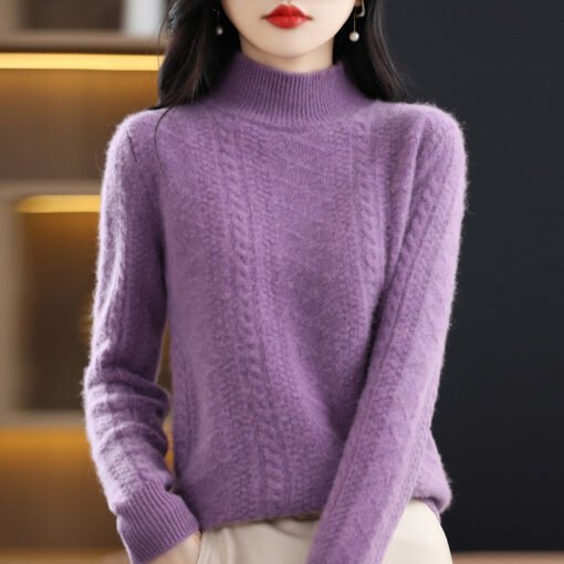 Vapetix S 90-100 pounds-XXL 135-155 pounds  Seven-pin Thickened Half-turtleneck Wool Sweater Women's Autumn and Winter New Skin-friendly Warm W - 图片 3